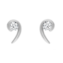 18ct White Gold 0.56ct Diamond Swirl Stud Earrings, STC-068.