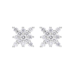 18ct White Gold 0.68ct Diamond Star Cluster Earrings FEU-2749