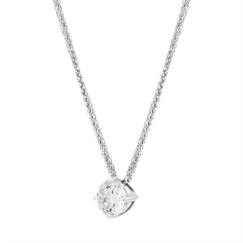 18ct White Gold 0.70ct Diamond Round Brilliant Cut Solitaire Slider Pendant