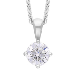 18ct White Gold 0.70ct Diamond Solitaire Pendant Necklace