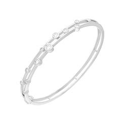 18ct White Gold 0.78ct Diamond Bubble Bangle FEU-2829