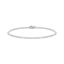 18ct White Gold 0.86ct Diamond Line Bracelet FEU-2721