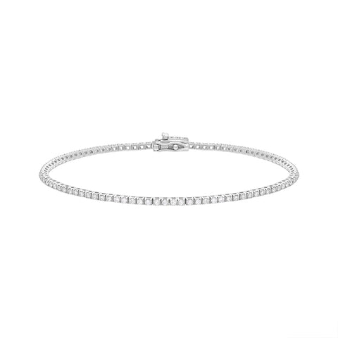 18ct White Gold 0.86ct Diamond Line Bracelet FEU-2721