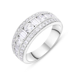 18ct White Gold 1.80ct Diamond Mixed Cut Graduating Eternity Ring FEU-2791