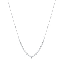 18ct White Gold 2.33ct Diamond Graduated Collar Necklace FEU-2788