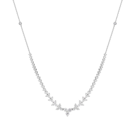 18ct White Gold 2.33ct Diamond Graduated Collar Necklace