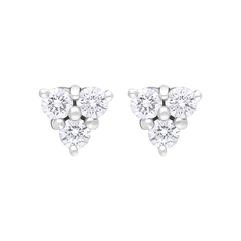 18ct White Gold Diamond Stud Earrings FEU-105