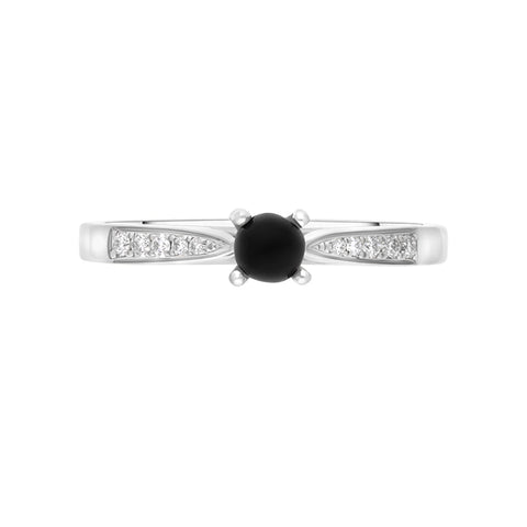 18ct White Gold Whitby Jet Diamond 0.07ct Ring