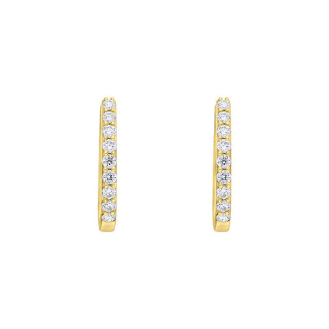18ct Yellow Gold 0.21ct Diamond Hoop Earrings FEU-2855