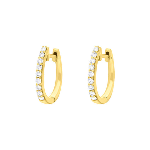 18ct Yellow Gold 0.21ct Diamond Hoop Earrings
