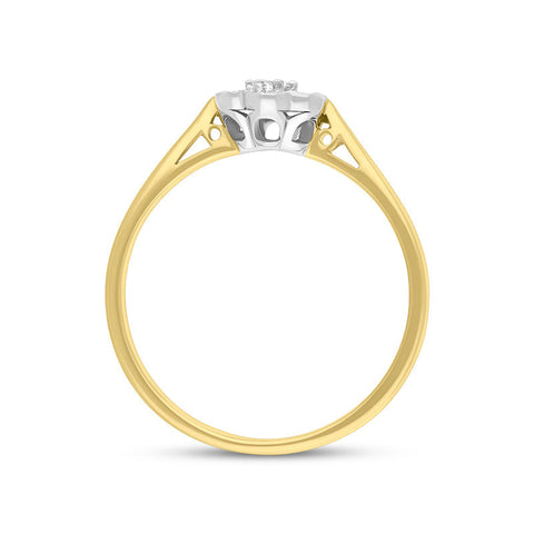 18ct Yellow Gold 0.23ct Diamond Cluster Ring