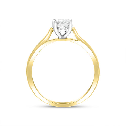 18ct Yellow Gold 0.25ct Diamond Brilliant Cut Solitaire Ring, FEU-1614_3