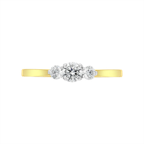 18ct Yellow Gold 0.35ct Diamond Three Stone Ring