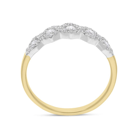 118ct Yellow Gold 0.43ct Diamond Half Eternity Cluster Ring, FEU-2570_3
