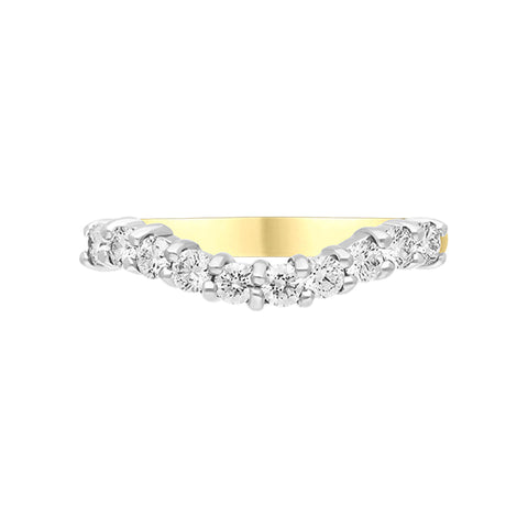 18ct Yellow Gold 0.43ct Diamond U Shape Half Eternity Ring
