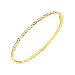 18ct Yellow Gold 0.94ct Diamond Hinged Bangle FEU-2748