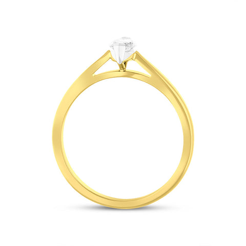 18ct Yellow Gold 0.42ct Diamond Marquise Cut Solitaire Ring