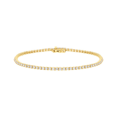 18ct Yellow Gold 2.00ct Diamond Line Bracelet FEU-2839