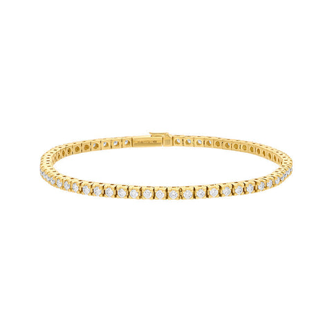 18ct Yellow Gold 2.00ct Diamond Line Bracelet FEU-2840