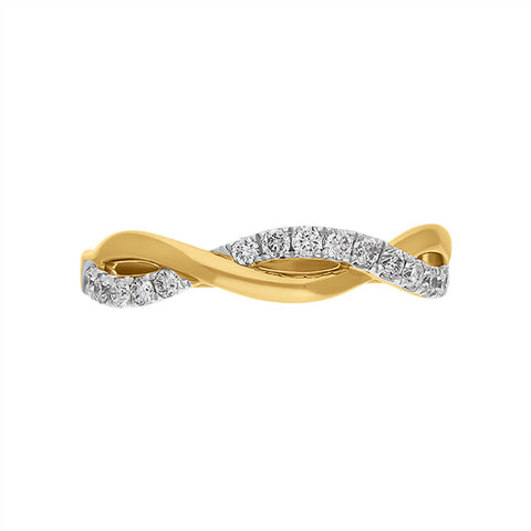 18ct Yellow Gold Diamond Twisted Band Ring R1268_3
