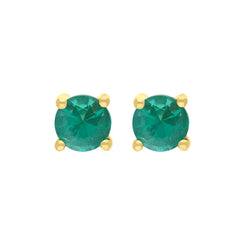 18ct Yellow Gold Round Solitaire Stud Earrings FEU-2875