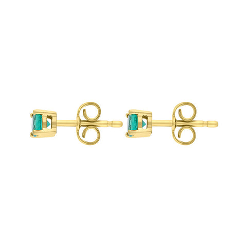 18ct Yellow Gold Round Solitaire Stud Earrings