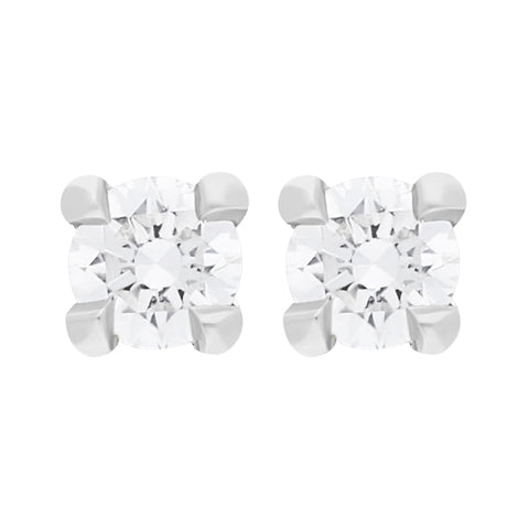 18ct White Gold 0.10ct Diamond Brilliant Cut Diamond Stud Earrings