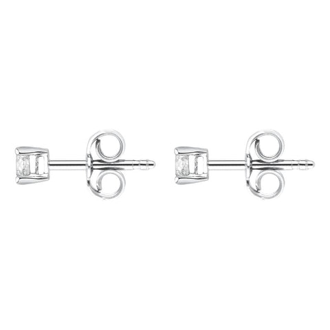 18ct White Gold 0.25ct Diamond Solitaire Brilliant Cut Stud Earrings, FEU-2323_2