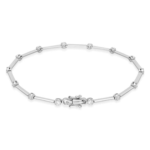 18ct White Gold 0.61ct Diamond Tennis Bracelet. B1076. clasp