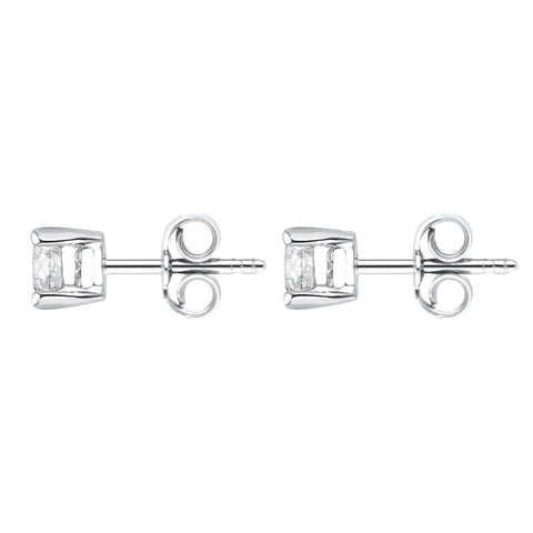 18ct White Gold 0.70ct Diamond Solitaire Brilliant Cut Stud Earrings, FEU-085_2