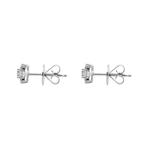 18ct White Gold Diamond Cluster Flower Stud Earrings, 181732-4_2