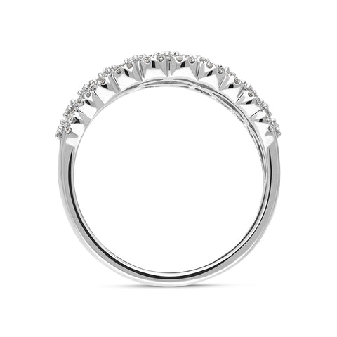 18ct White Gold Diamond Two Row Half Eternity Ring, FEU-2493_3