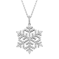 18ct White Gold Snowflake 1.13ct Diamond Necklace