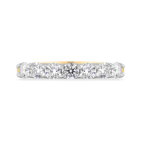 18ct Yellow Gold Diamond Claw Set Half Eternity Ring, FEU-1874_2