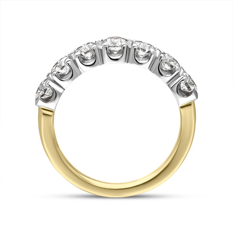 18ct Yellow Gold Diamond Seven Stone Half Eternity Ring, FEU-2399_3