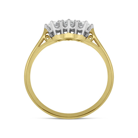 18ct Yellow Gold Diamond Three Stone Ring, FEU-1871_3