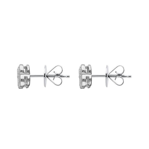 18ct White Gold 0.25ct Diamond Flower Stud Earrings FEU-1971