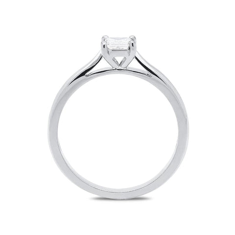 18ct White Gold 0.30ct Diamond Princess Cut Solitaire Ring, FEU-678.