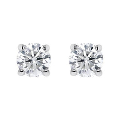18ct White Gold 0.30ct Diamond Solitaire Brilliant Cut Stud Earrings, E2111.