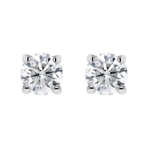 18ct White Gold 0.30ct Diamond Solitaire Brilliant Cut Stud Earrings, E2111.