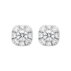 18ct White Gold 0.31ct Diamond Cushion Stud Earrings E2116
