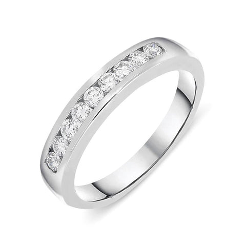 18ct White Gold 0.32ct Diamond Channel Set Half Eternity Ring FEU-823