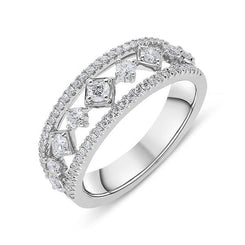 18ct White Gold 0.58ct Diamond House Style Half Eternity Ring. R1054.