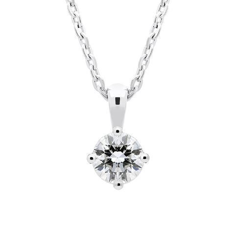 18ct White Gold 0.30ct Diamond Solitaire Necklace. FEU-1267.