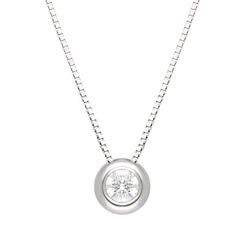 18ct White Gold 0.40ct Diamond Brilliant Cut Solitaire Necklace, P801C.