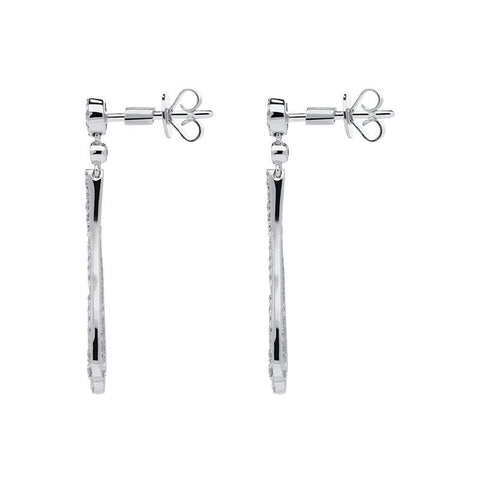18ct White Gold 0.45ct Diamond Open Pear Drop Earrings, FEU-1385.