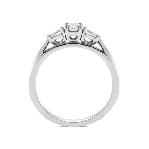 18ct White Gold 0.48ct Diamond Brilliant Cut Trilogy Ring, FEU-1182.