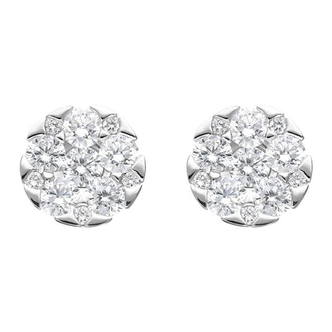 18ct White Gold 0.48ct Diamond Triangle Edge Stud Earrings FEU-1973