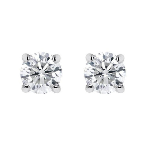 18ct White Gold 0.50 Carat Diamond Solitaire Stud Earrings. E2113.