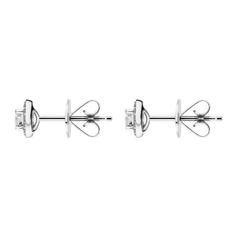 18ct White Gold 0.50ct Diamond Halo Stud Earrings, FEU-1624.